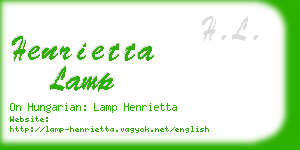 henrietta lamp business card